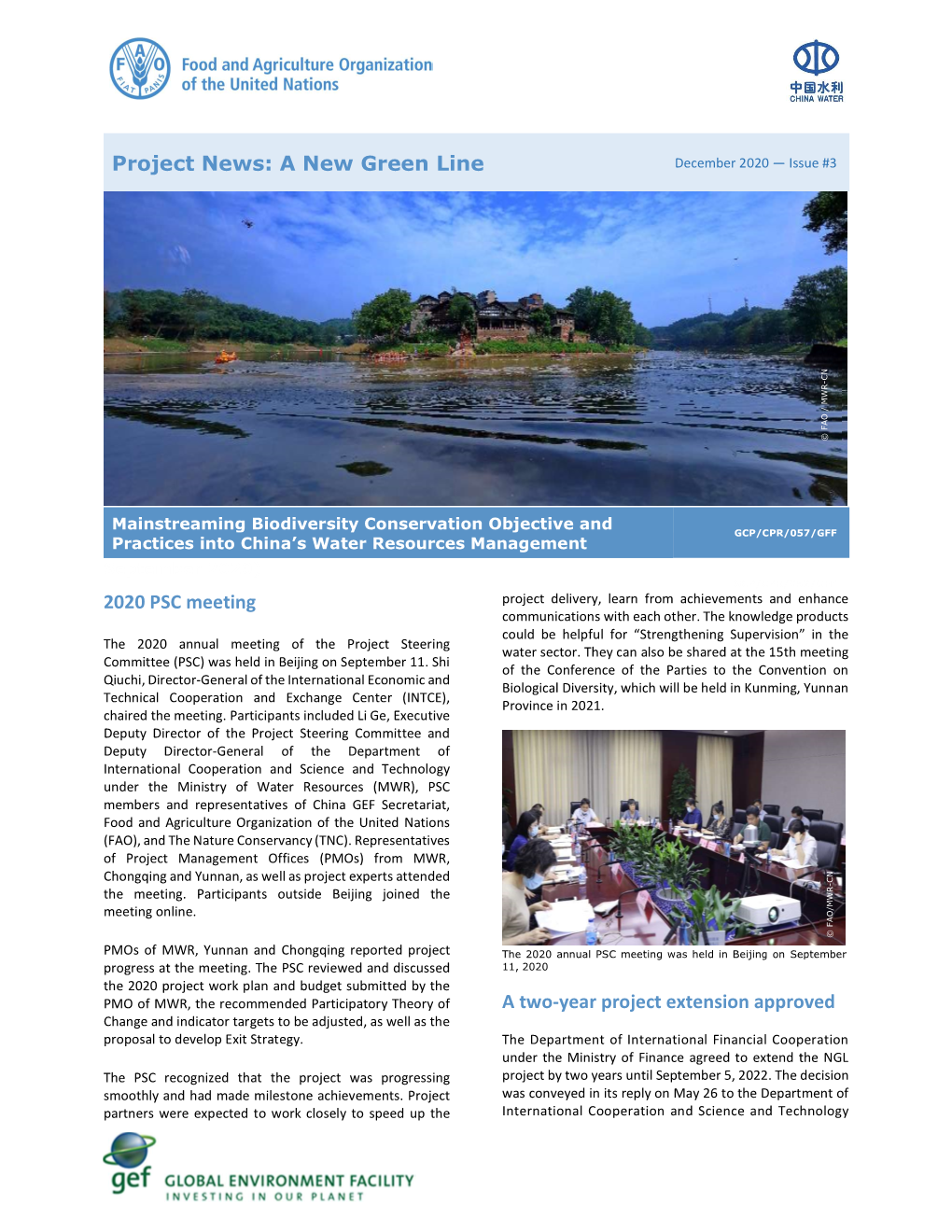 Project News: a New Green Line December 2020 — Issue #3 FAO / MWR-CN FAO ©