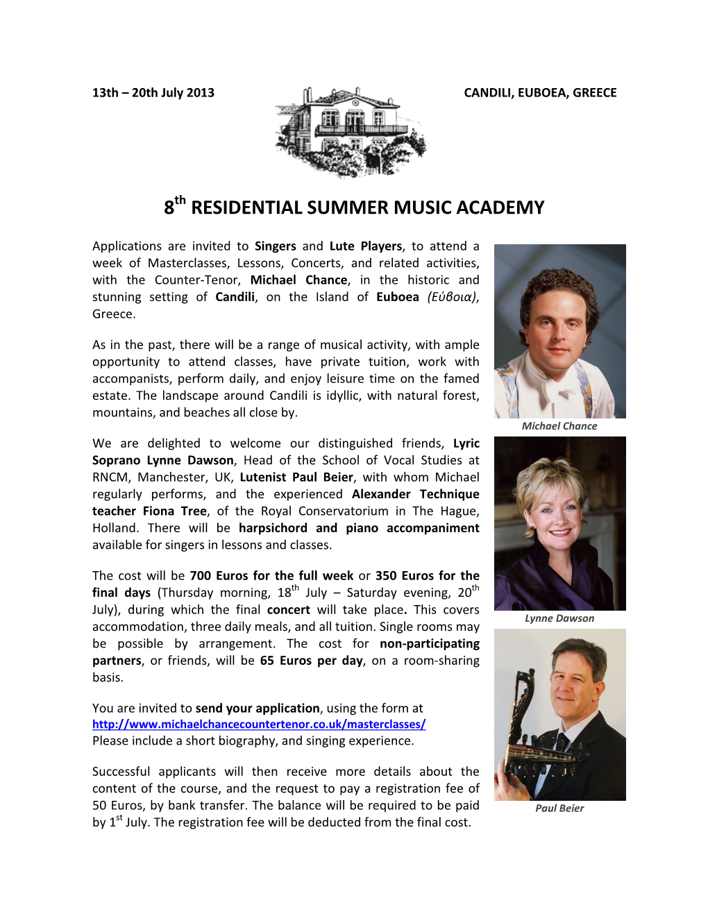 8Th RESIDENTIAL SUMMER MUSIC ACADEMY