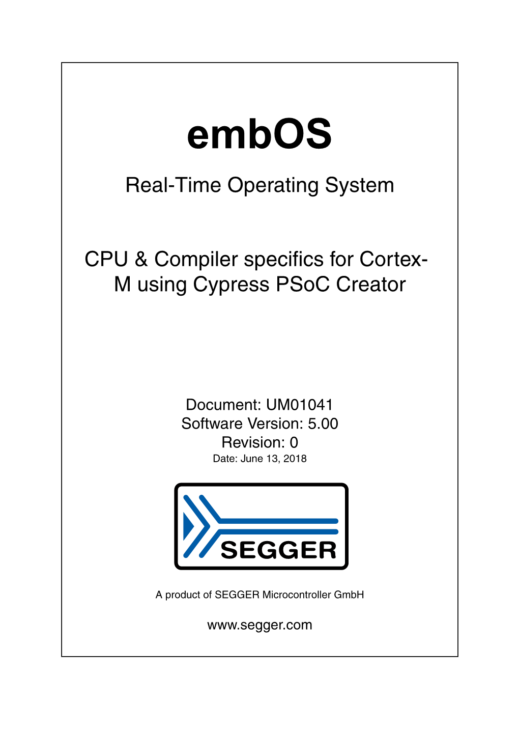 Embos CPU & Compiler Specifics for Cortex-M Using Cypress Psoc