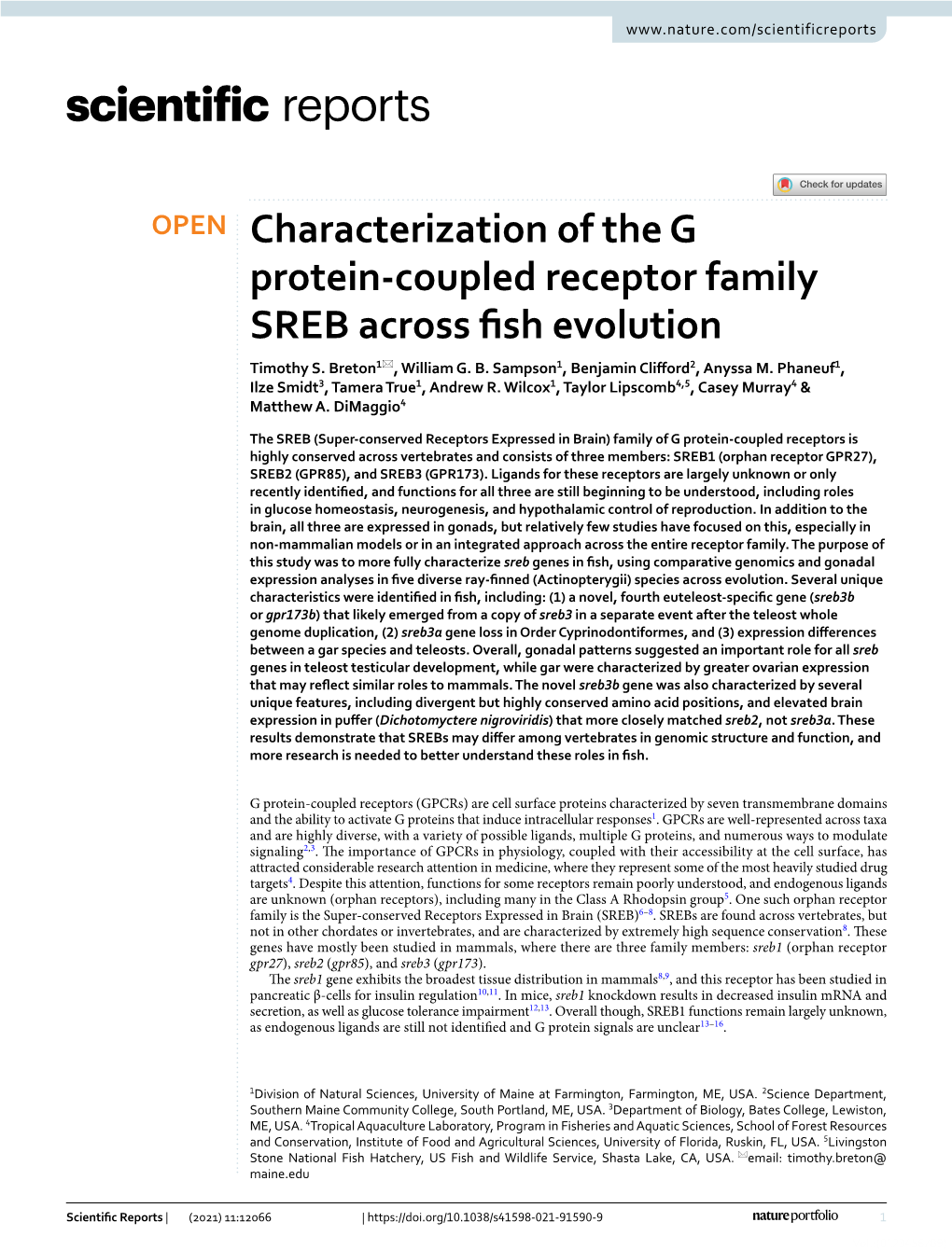 Characterization of the G Protein-Coupled Receptor Family