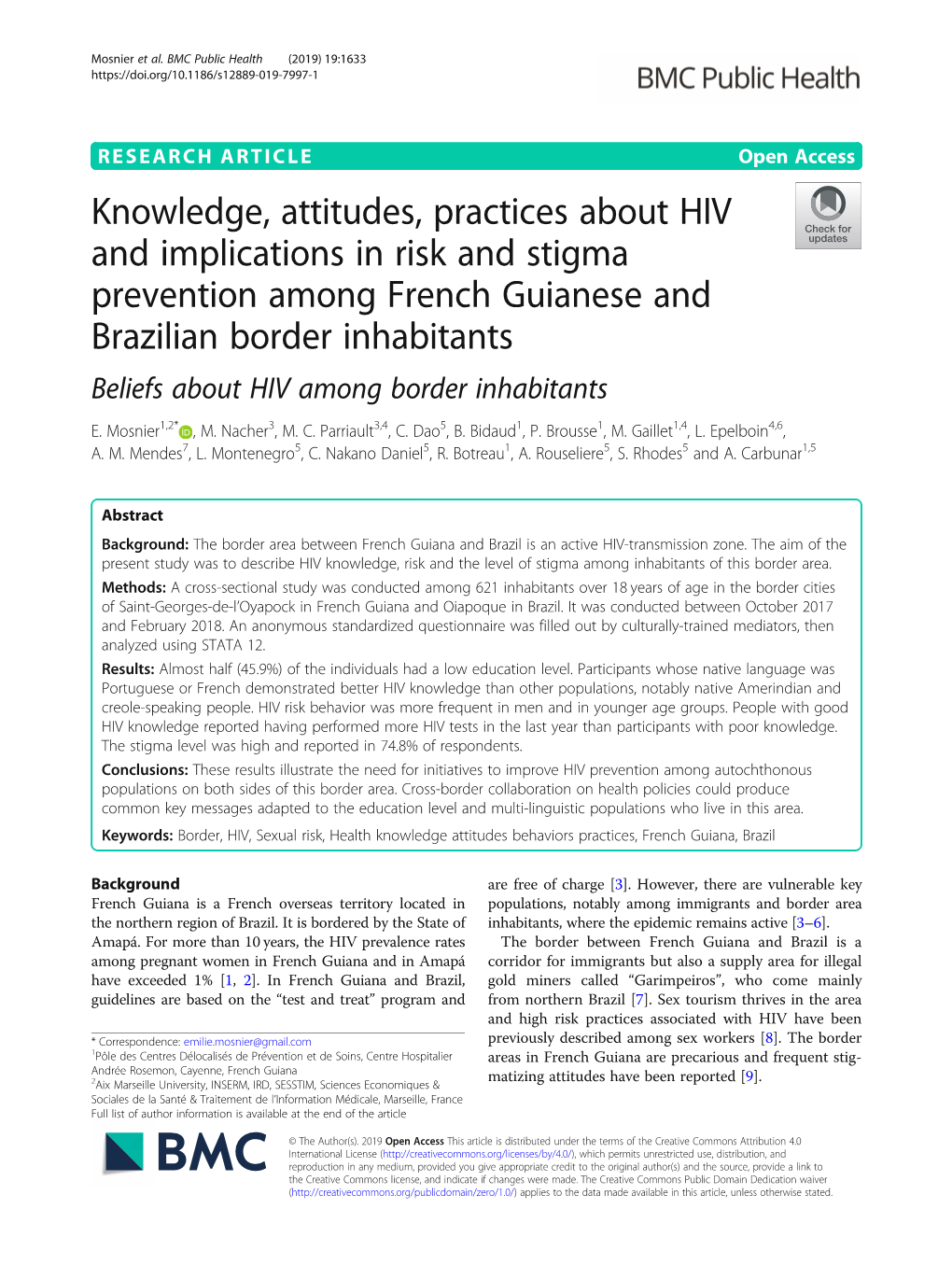 Knowledge, Attitudes, Practices About HIV and Implications in Risk And