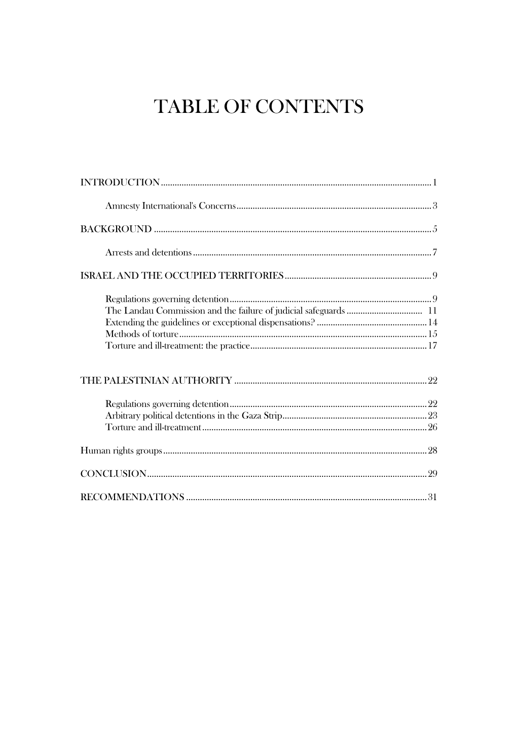 Table of Contents