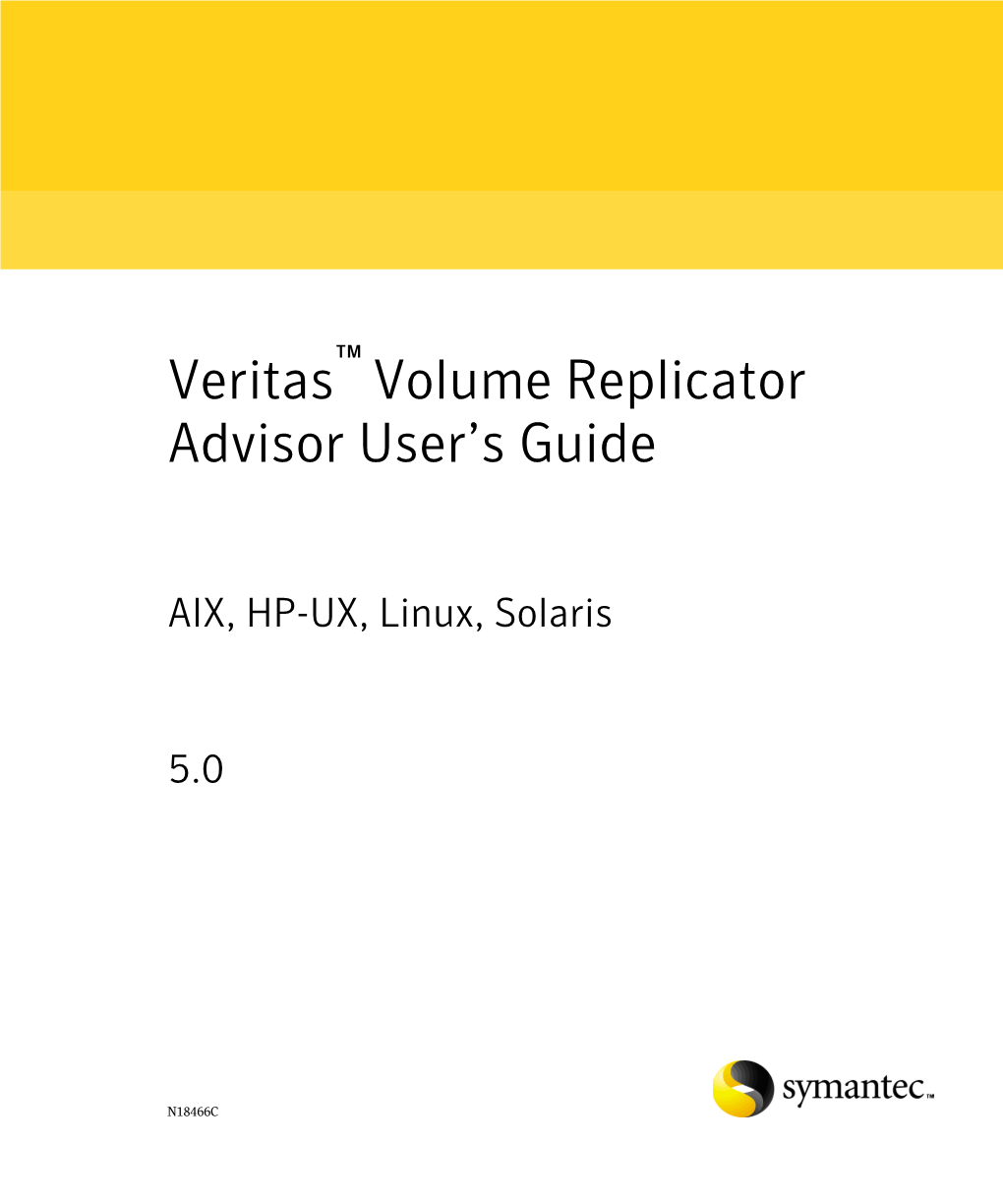 Volume Replicator Advisor User's Guide