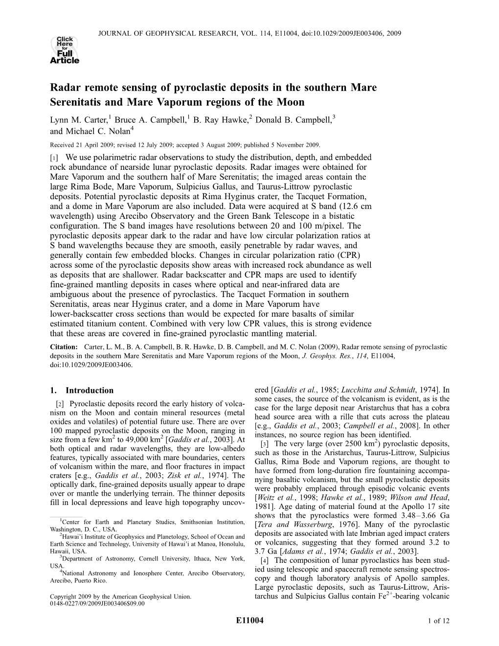 Radar Remote Sensing of Pyroclastic Deposits in the Southern Mare Serenitatis and Mare Vaporum Regions of the Moon Lynn M