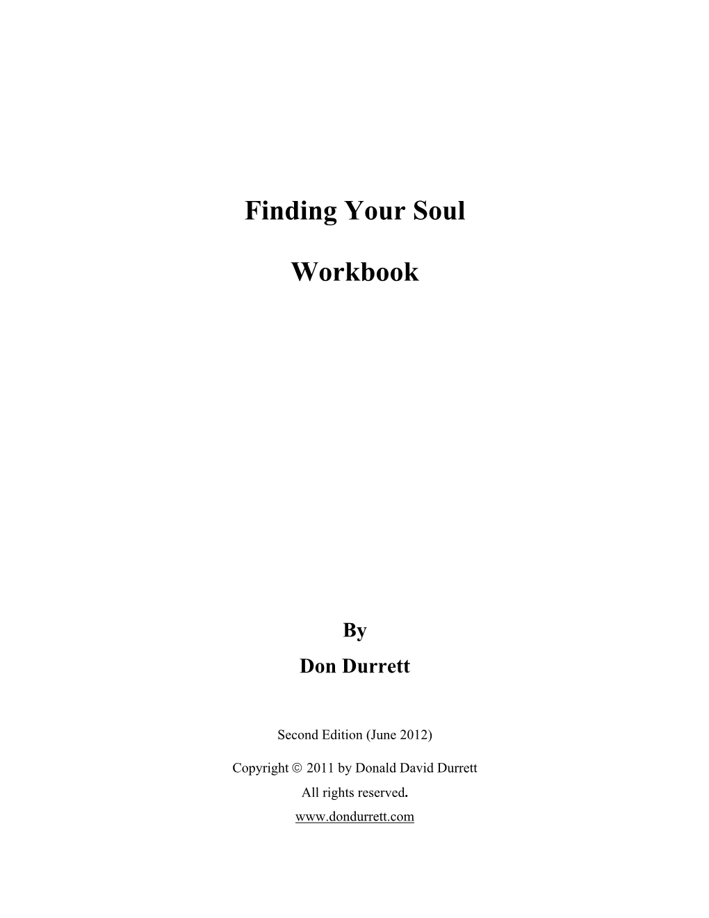Finding Your Soul Workbook