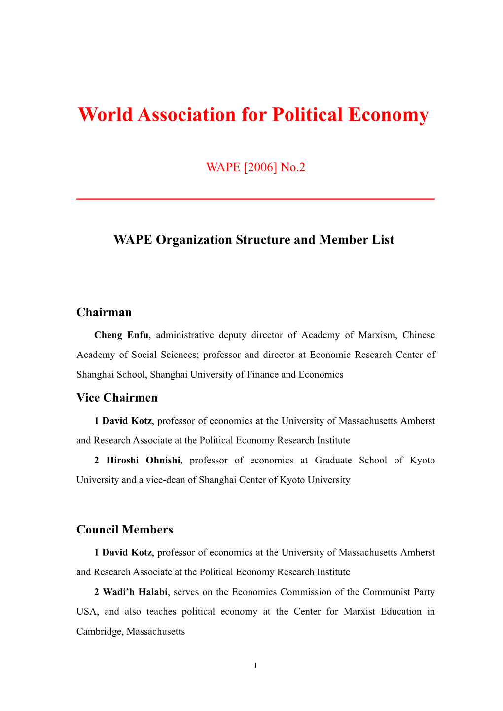 World Association for Political Economy