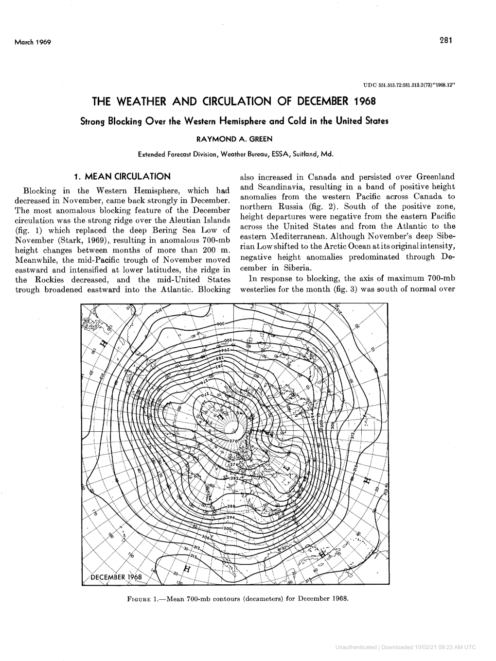 The Weather and Circulation of December 1968