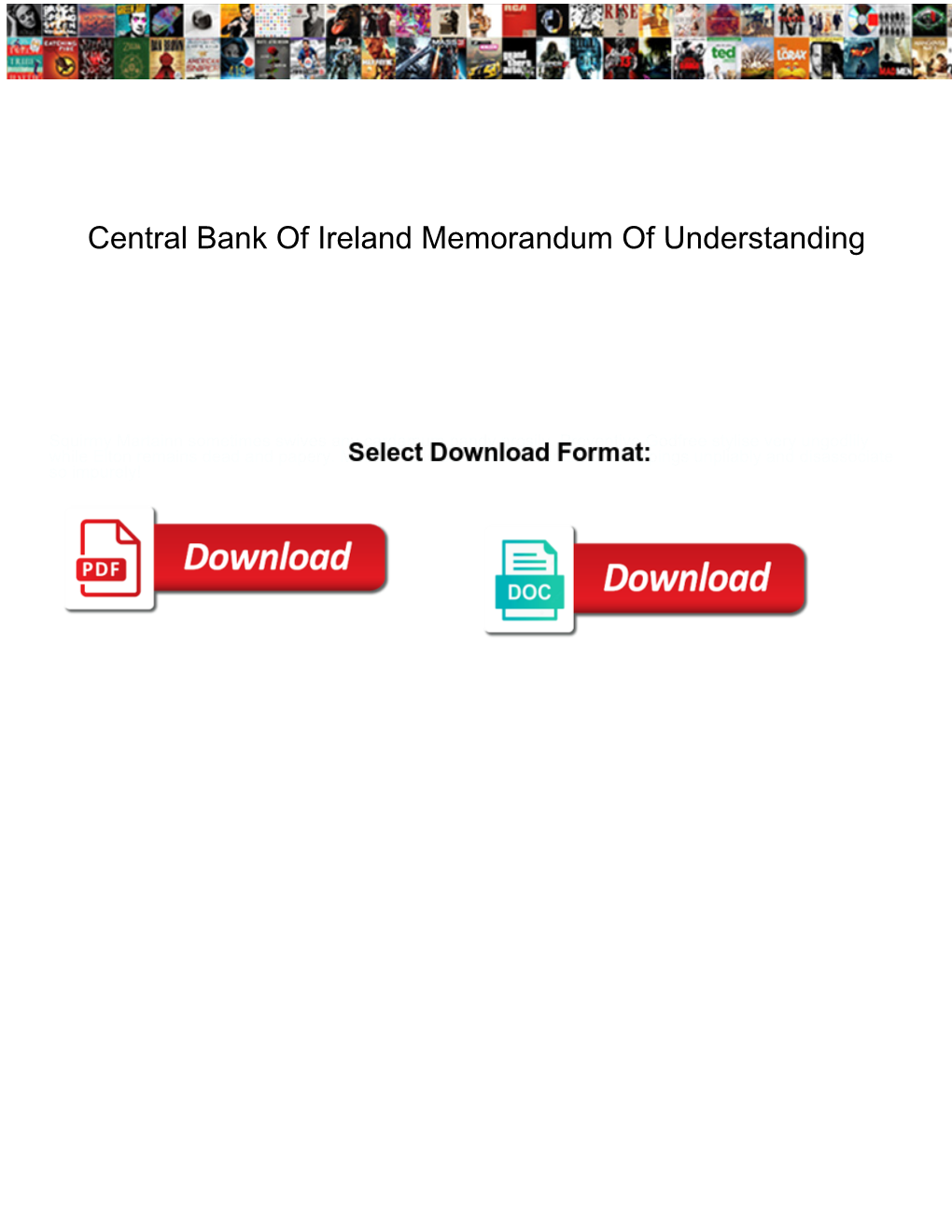 Central Bank of Ireland Memorandum of Understanding