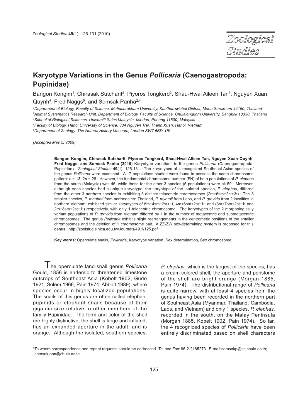 Karyotype Variations in the Genus Pollicaria (Caenogastropoda