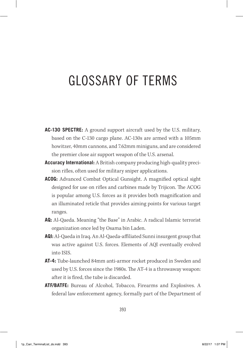 Glossary of Terms