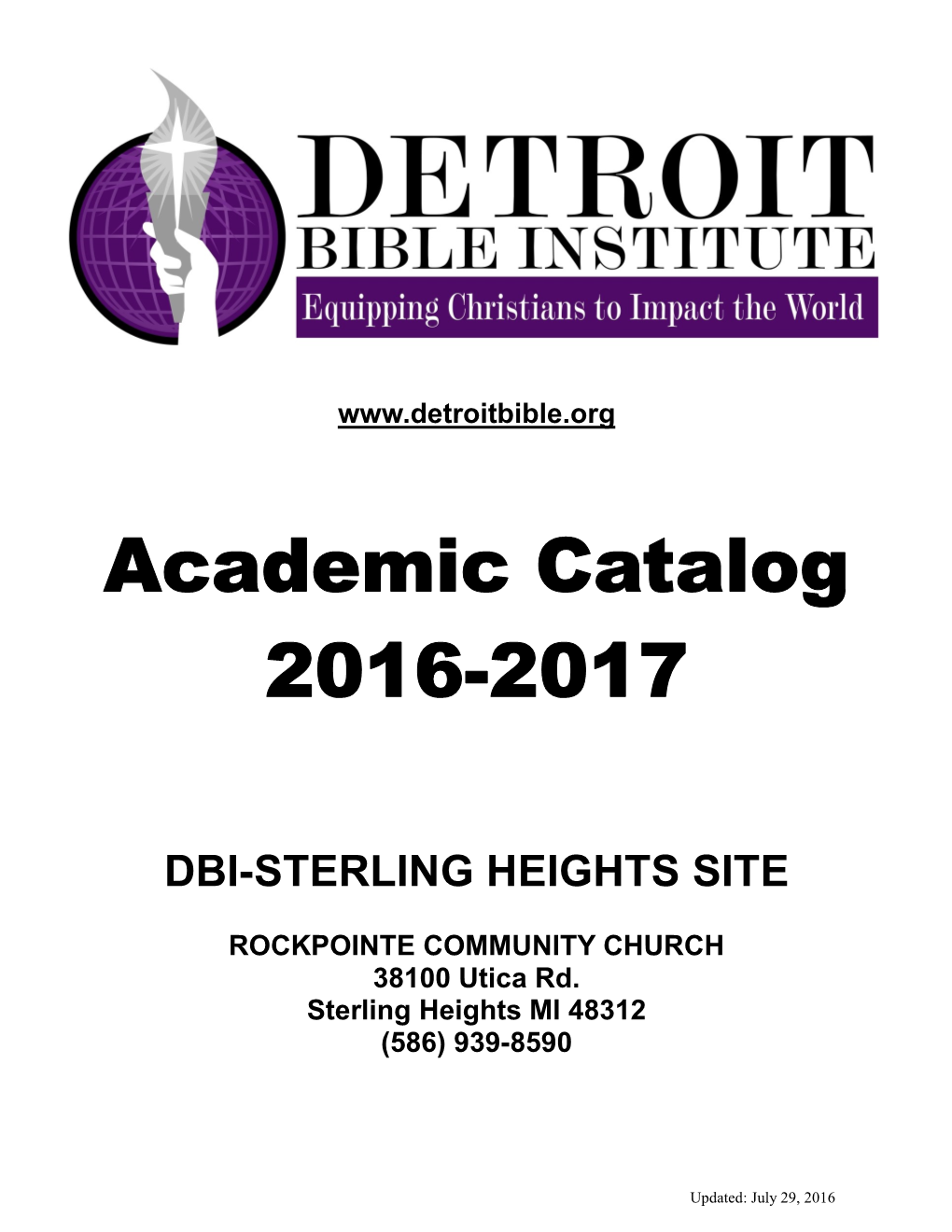 Academic Catalog 2016-2017