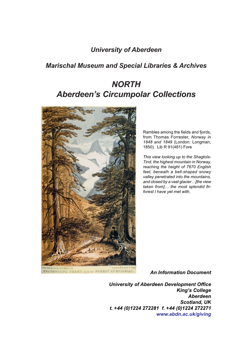 NORTH Aberdeen’S Circumpolar Collections