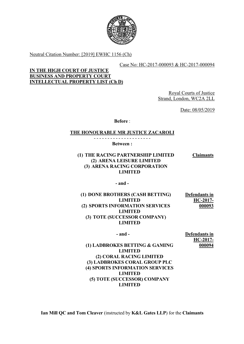 High Court Judgment Template