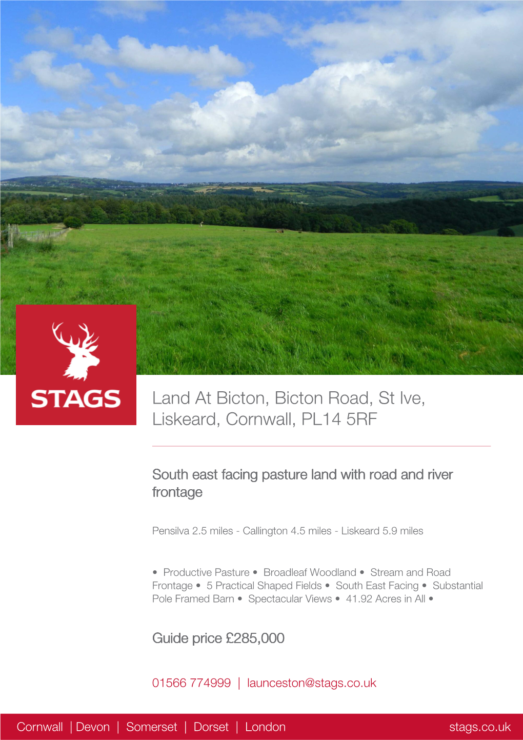 Land at Bicton, Bicton Road, St Ive, Liskeard, Cornwall, PL14 5RF