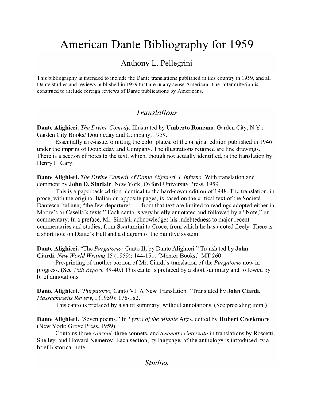 American Dante Bibliography for 1959.Pdf