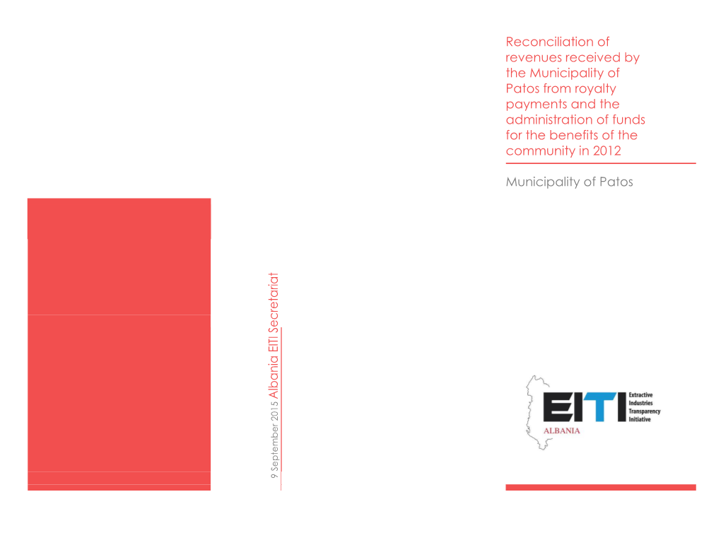 Reconciliation of Revenues Received by the Municipality of Patos from Royalty Payments and the Administration of Funds for the Benefits of the Community in 2012