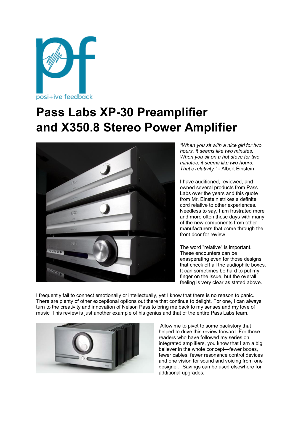 Pass Labs XP-30 Preamplifier and X350.8 Stereo Power Amplifier