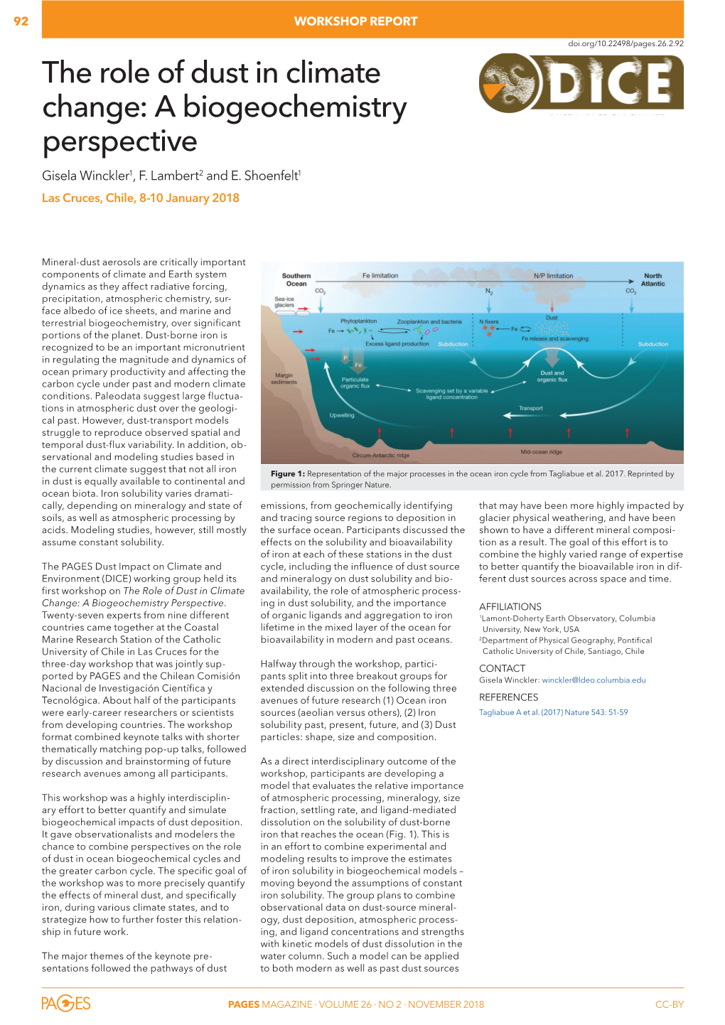 The Role of Dust in Climate Change: a Biogeochemistry Perspective Gisela Winckler1, F