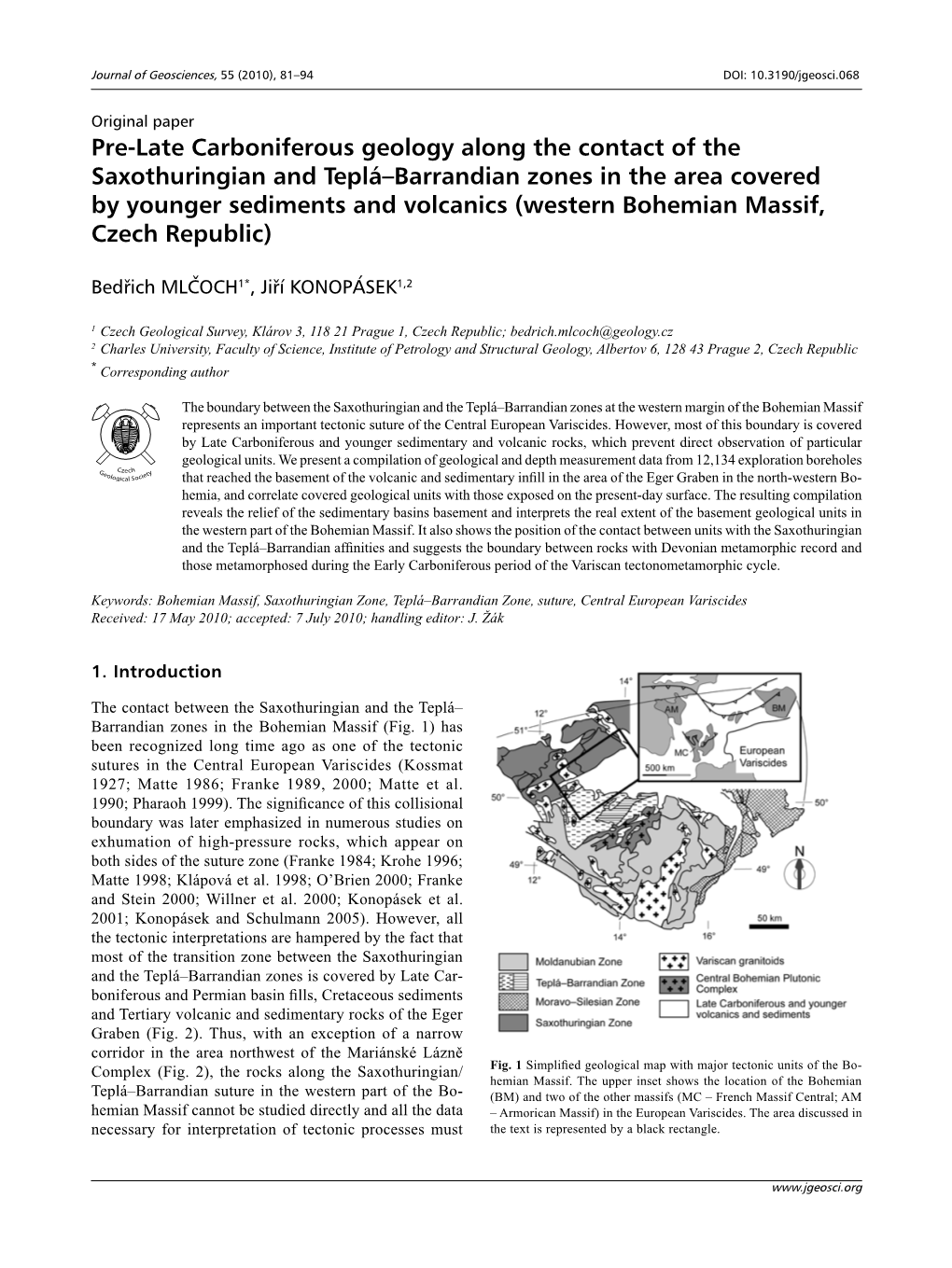 Pre-Late Carboniferous Geology Along the Contact of the Saxothuringian