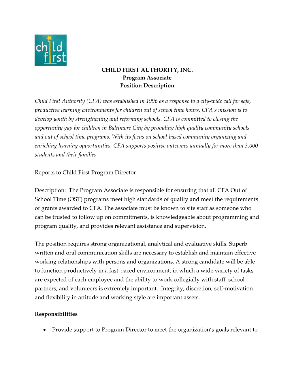 Child First Authority, Inc