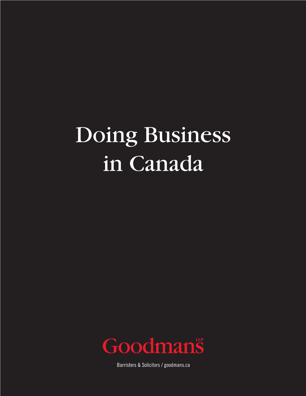 Doing Business in Canada 2017