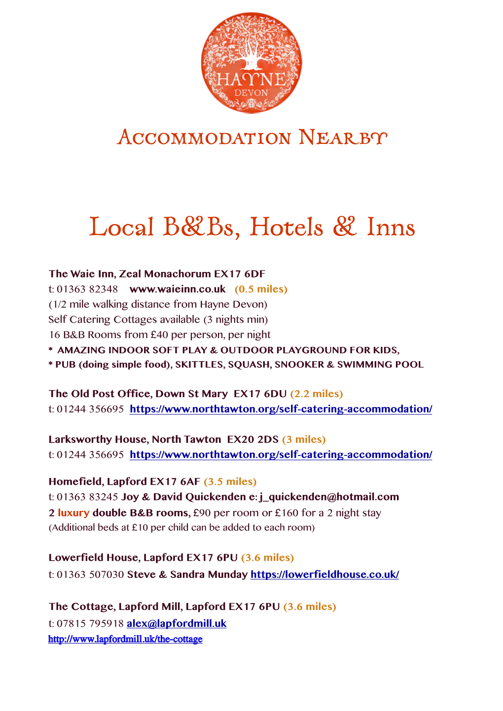 PDF of Hayne Local Hotels, B&Bs & Inns Oct 2019