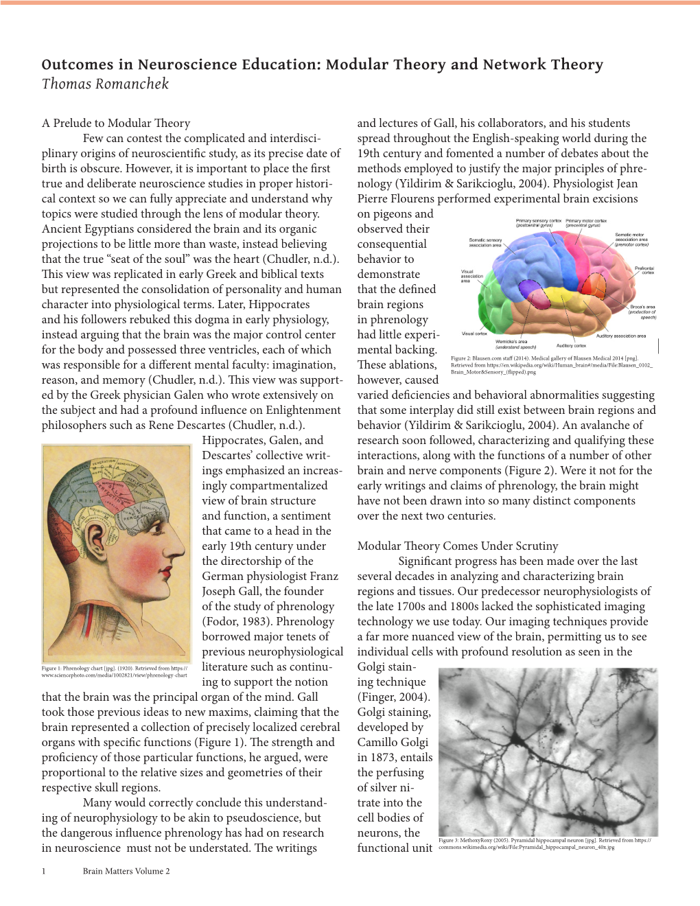 Outcomes in Neuroscience Education: Modular Theory and Network Theory Thomas Romanchek