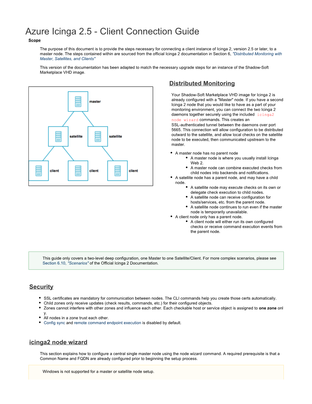 Azure Icinga 2.5 - Client Connection Guide Scope