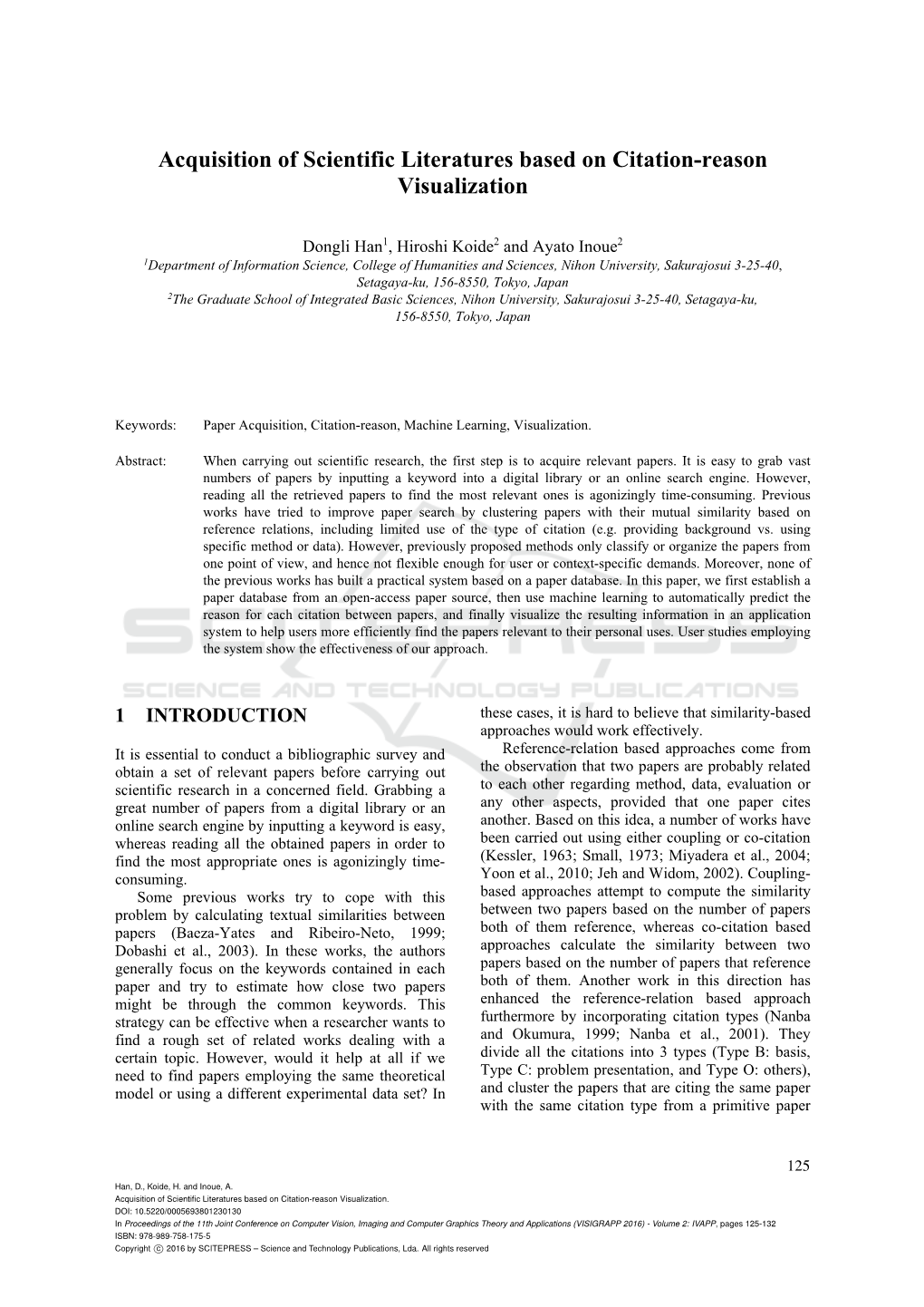 Acquisition of Scientific Literatures Based on Citation-Reason Visualization