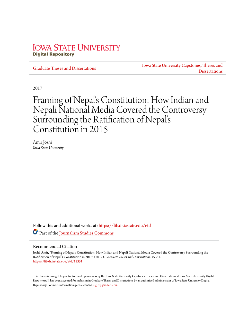 Framing of Nepal's Constitution