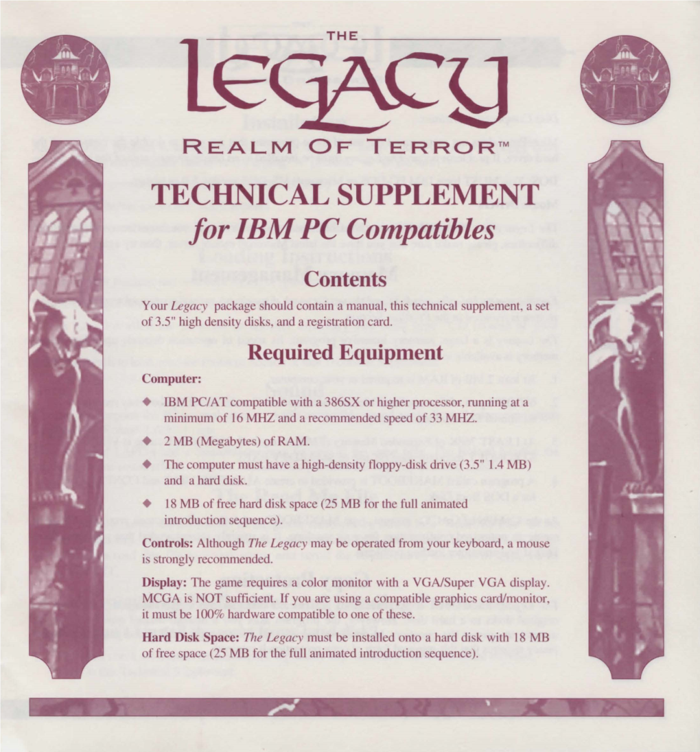 TECHNICAL SUPPLEMENT for IBM PC Compatibles