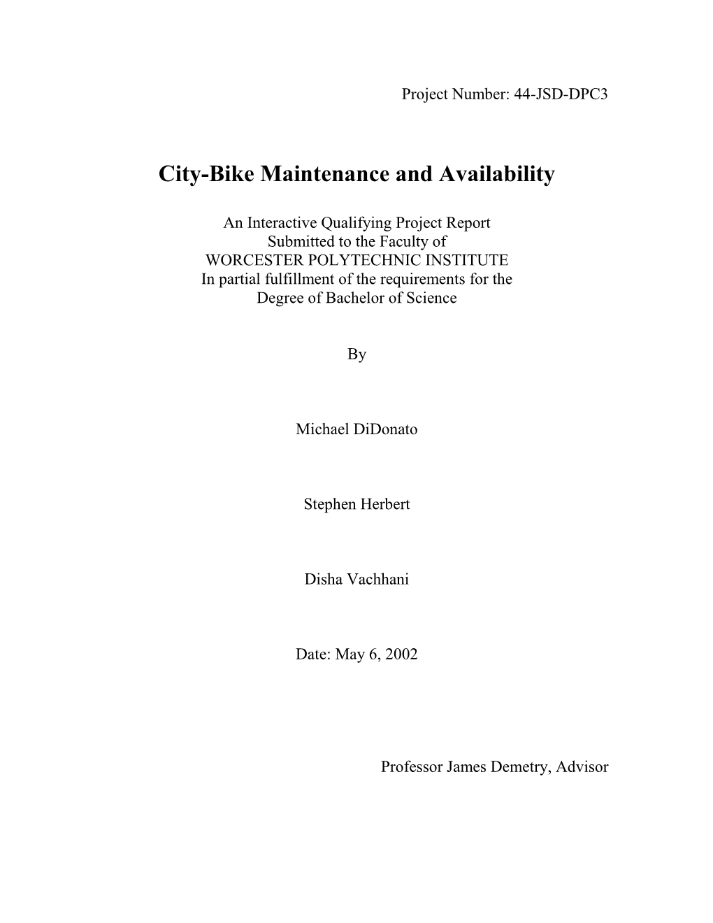 City-Bike Maintenance and Availability