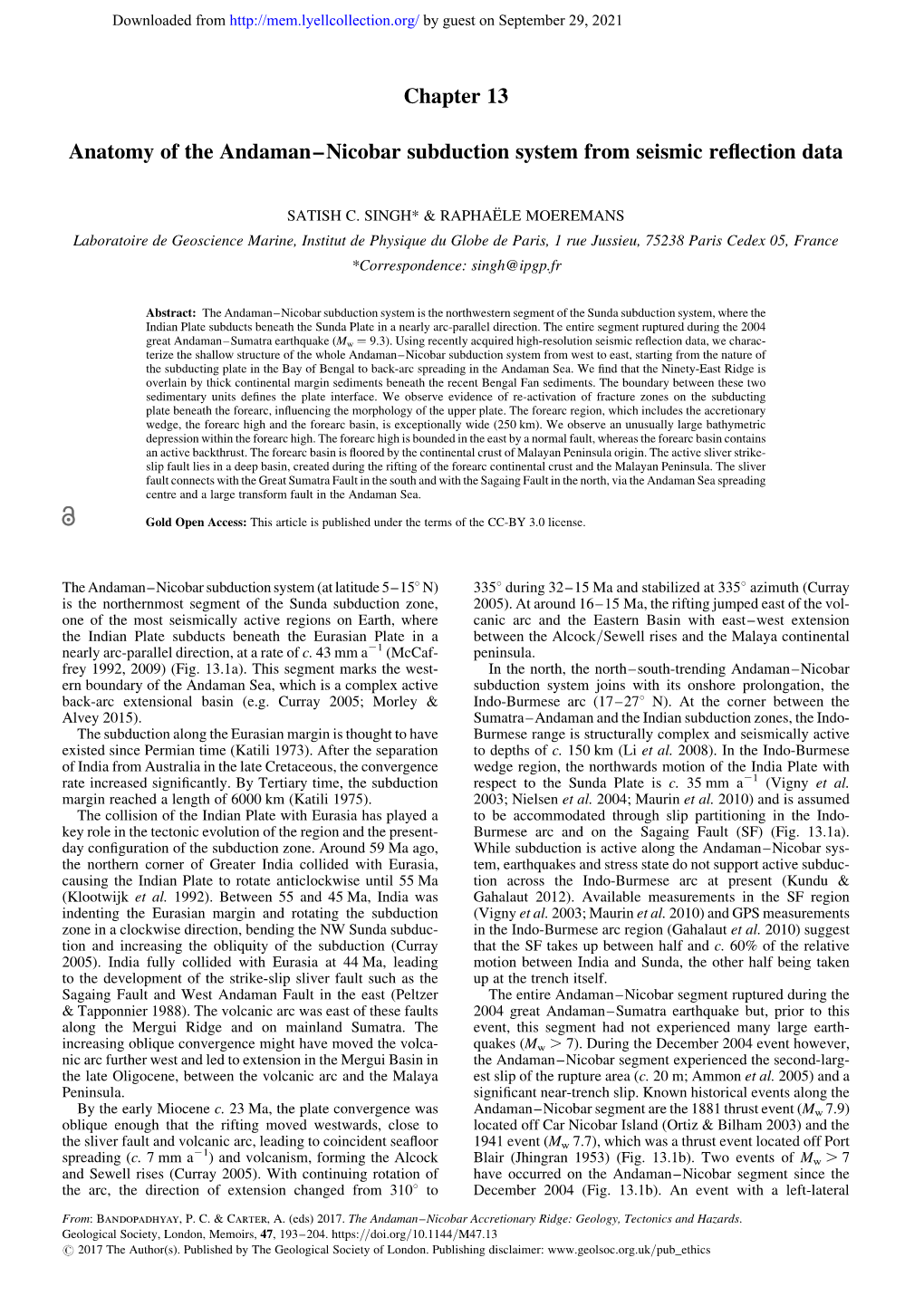 Chapter 13 Anatomy of the Andaman–Nicobar Subduction System From