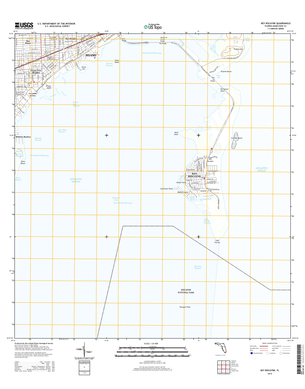 USGS 7.5-Minute Image Map for Key Biscayne, Florida