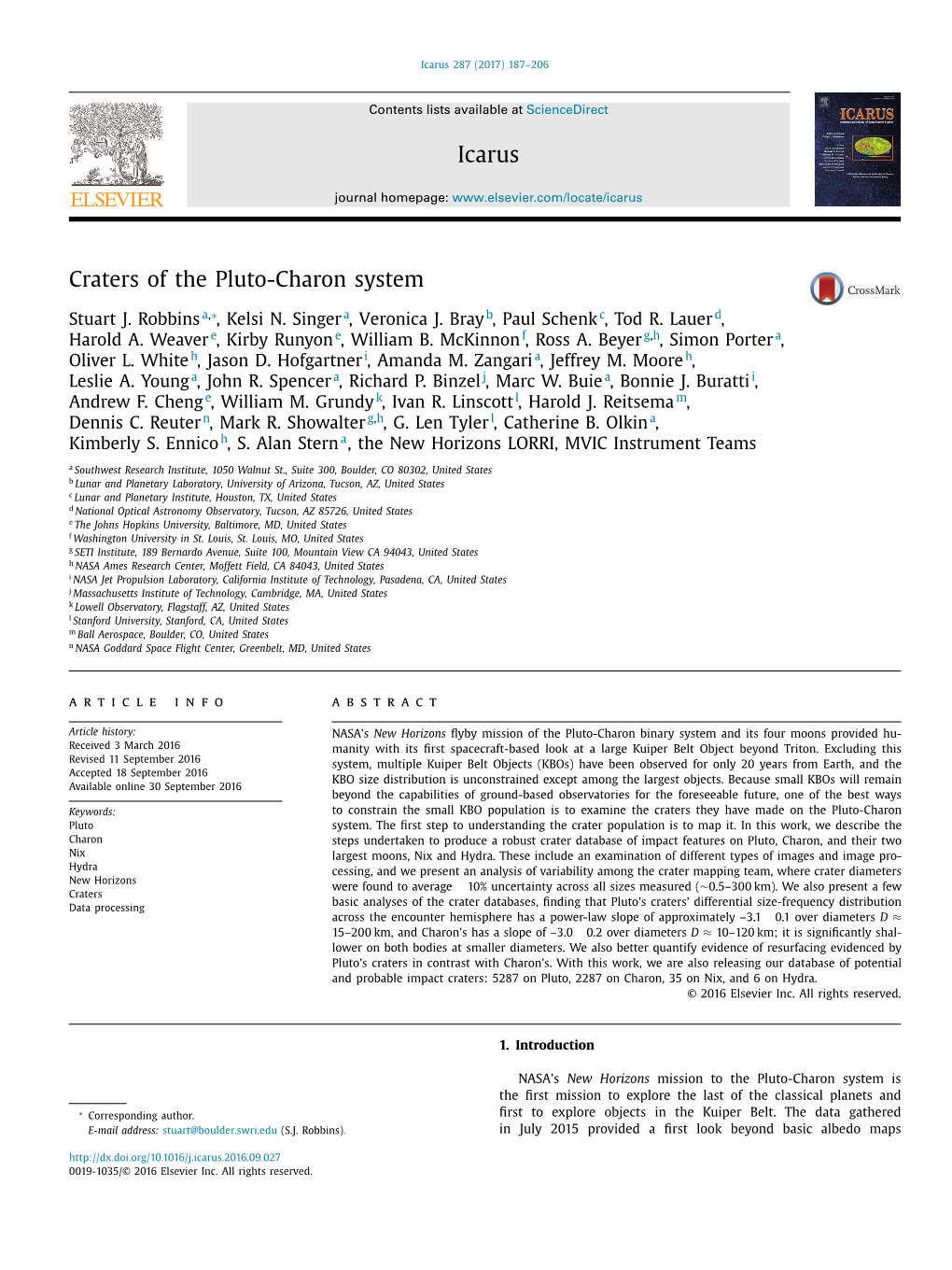 Craters of the Pluto-Charon System