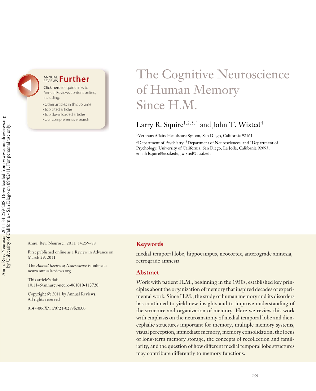 The Cognitive Neuroscience of Human Memory Since H.M