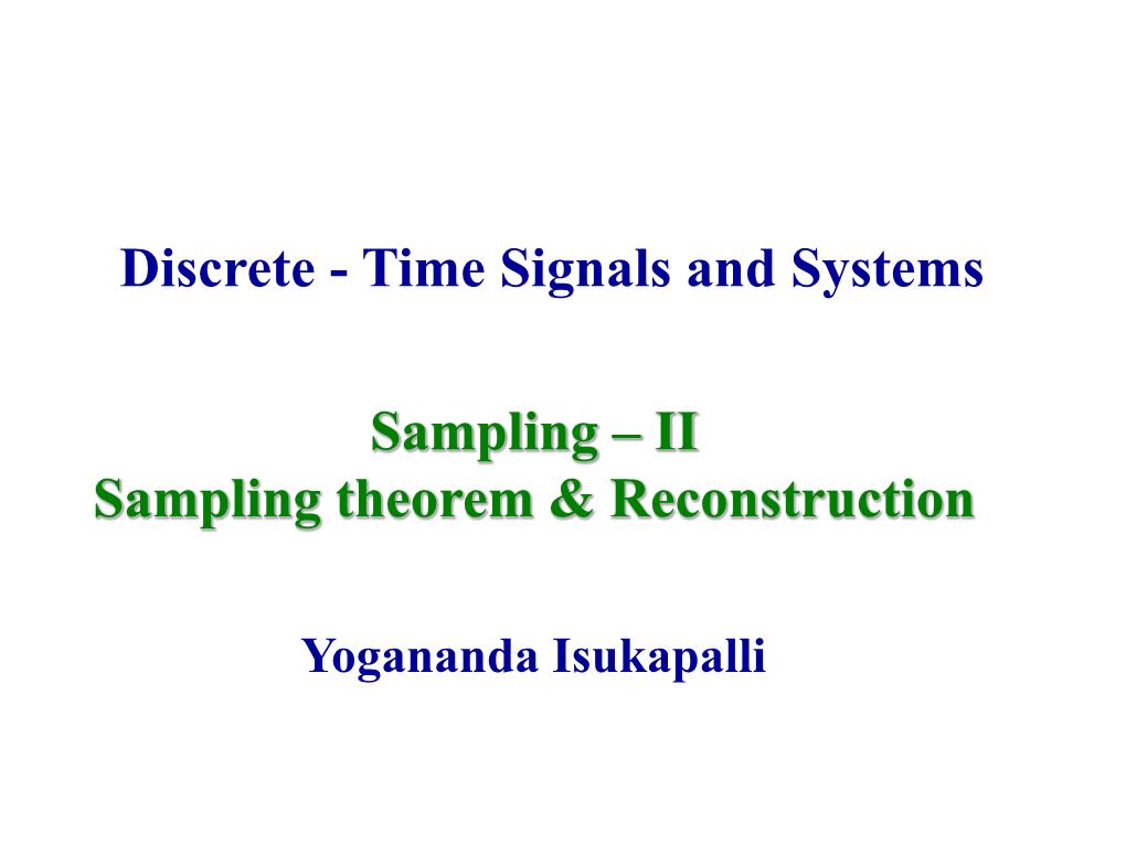 Discrete - Time Signals and Systems