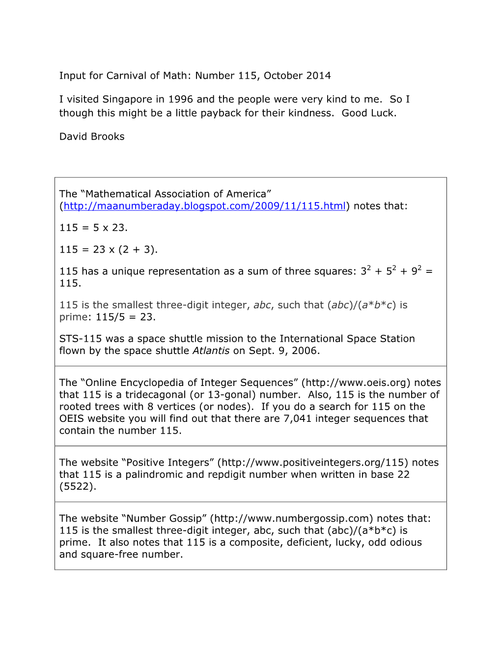 Input for Carnival of Math: Number 115, October 2014