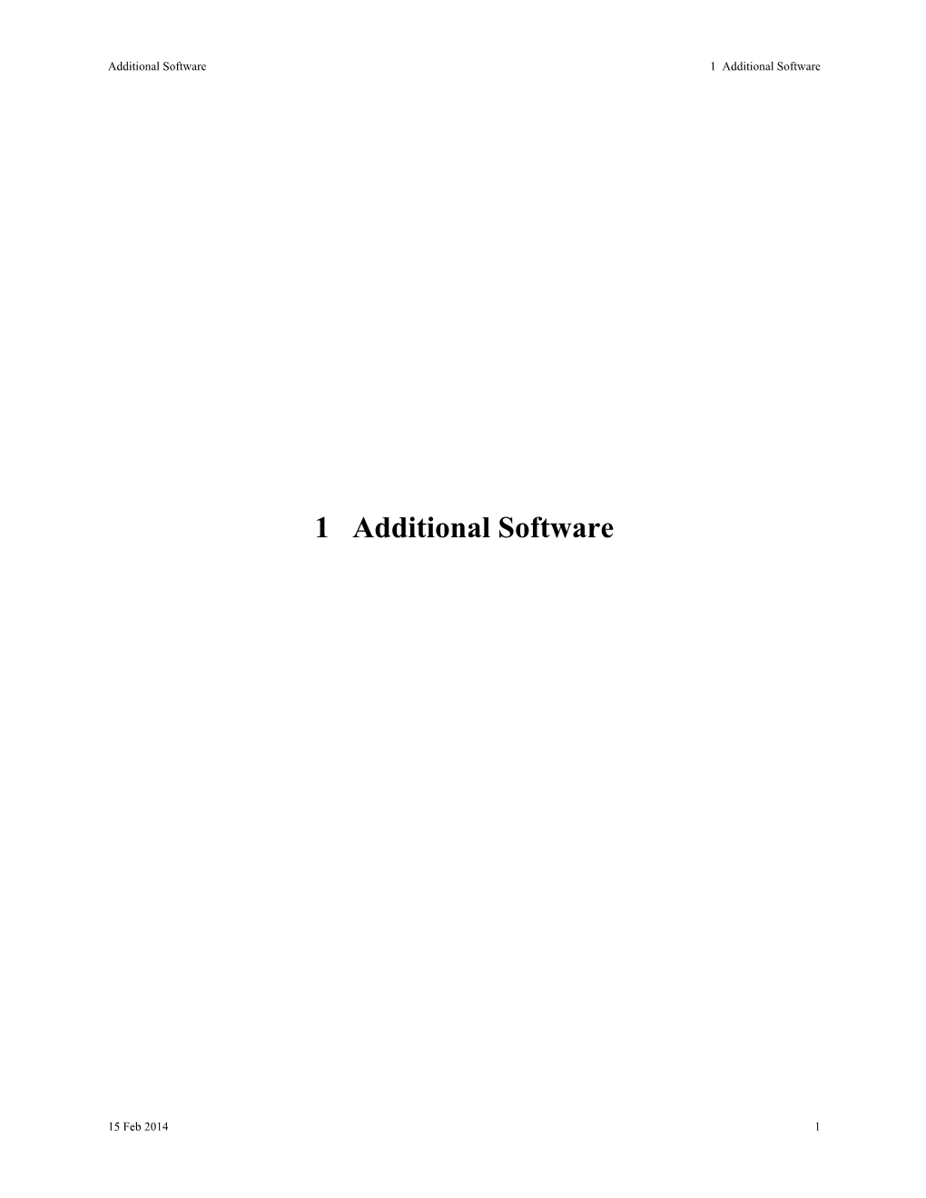 Additional Software 1 Additional Software