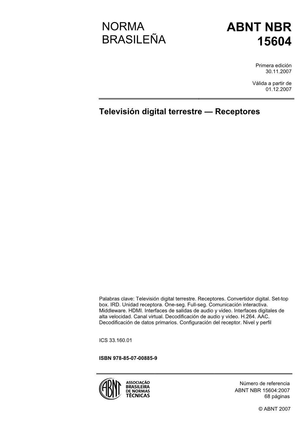 ABNT NBR 15604:2007 68 Páginas