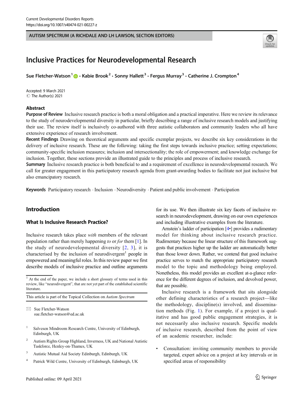 Inclusive Practices for Neurodevelopmental Research