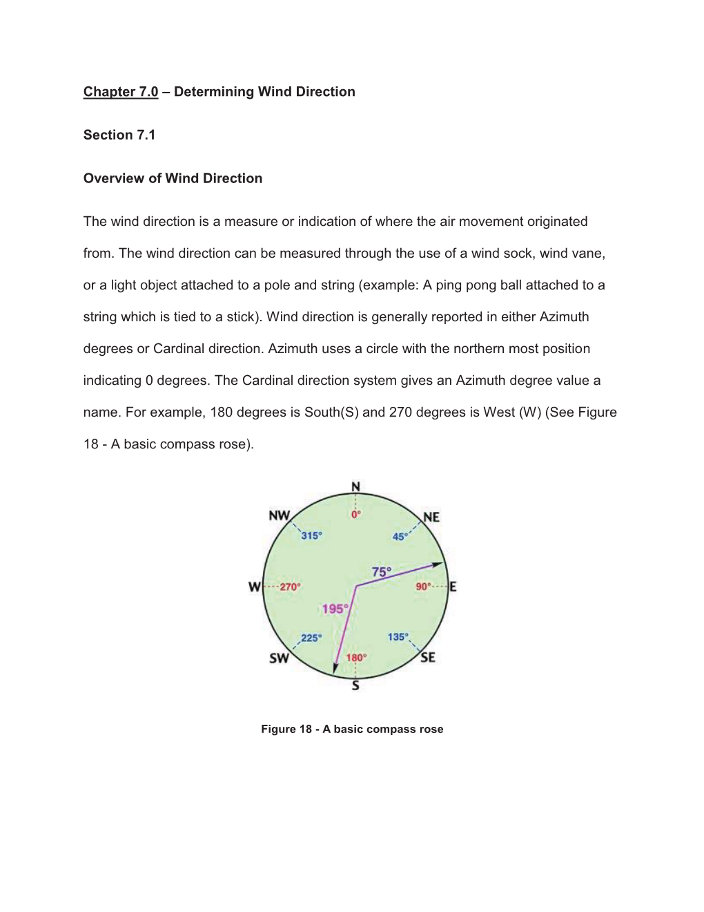 Chapter 7.0 – Determining Wind Direction Section 7.1 Overview Of