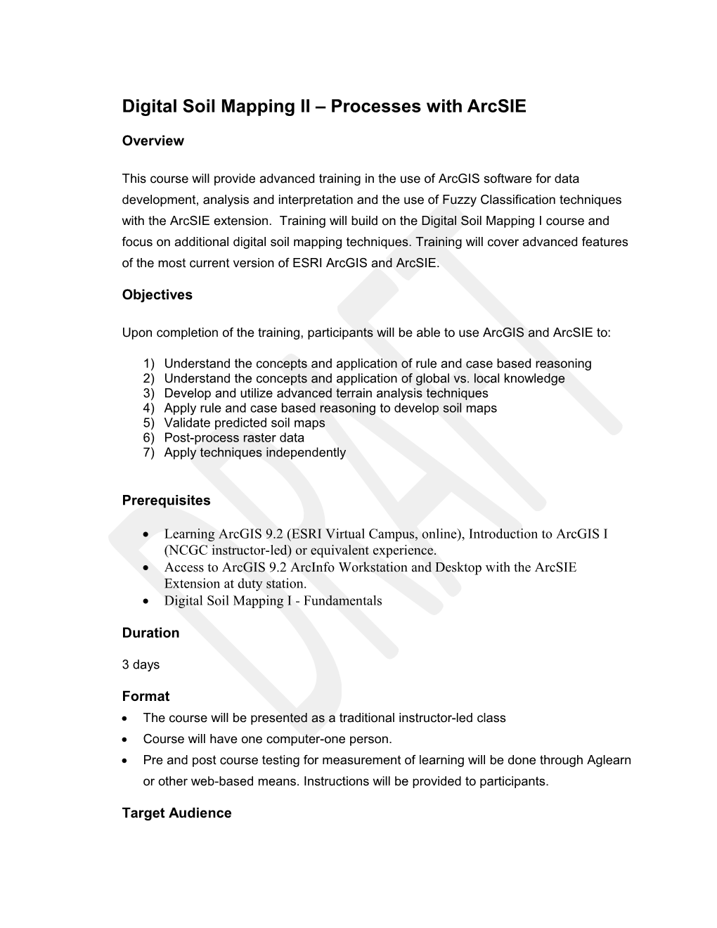 Digital Soil Mapping II Processes with Arcsie