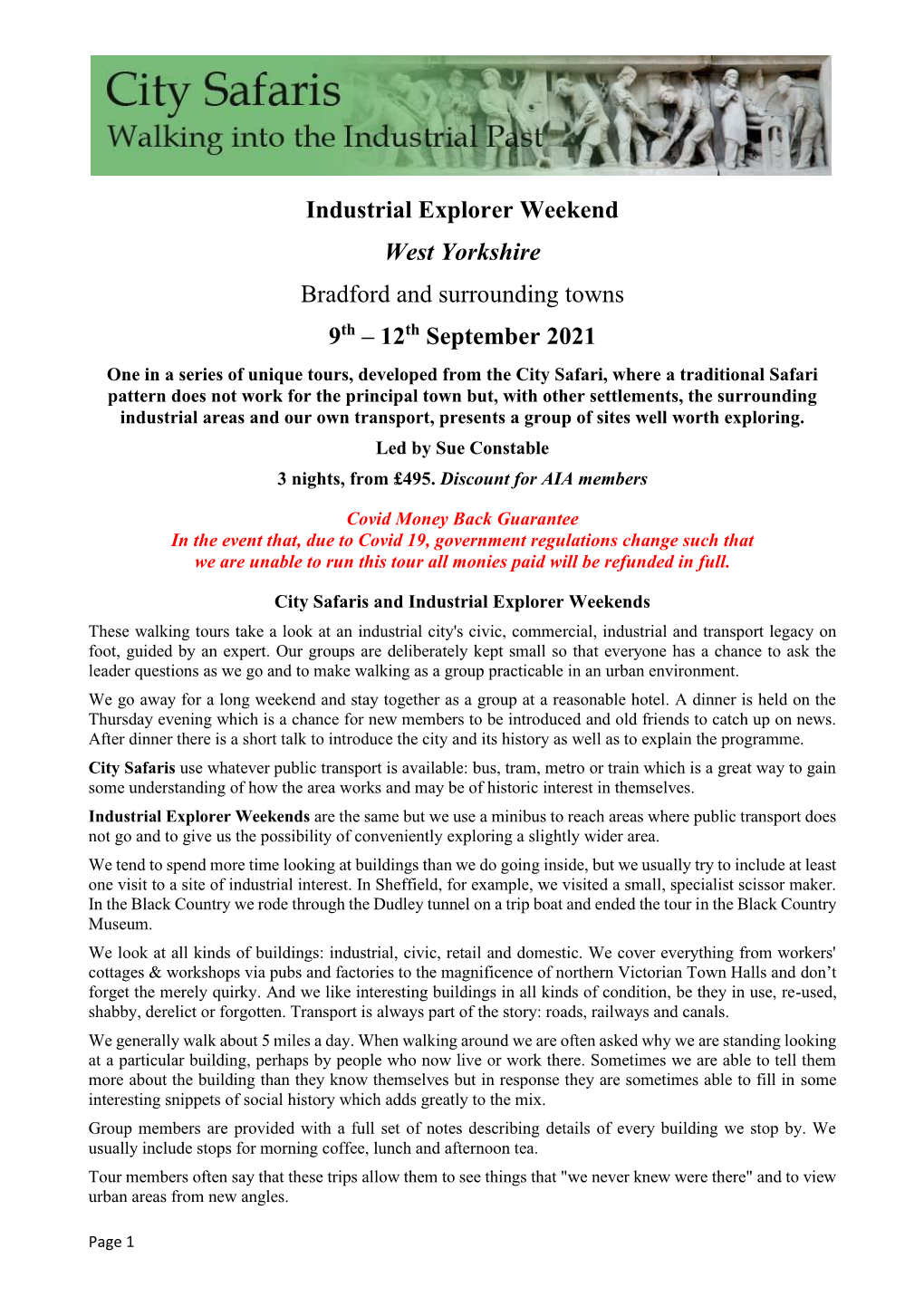 Industrial Explorer Weekend West Yorkshire Bradford and Surrounding