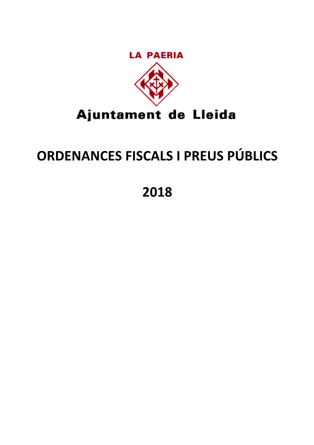 Ordenances Fiscals I Preus Públics 2018