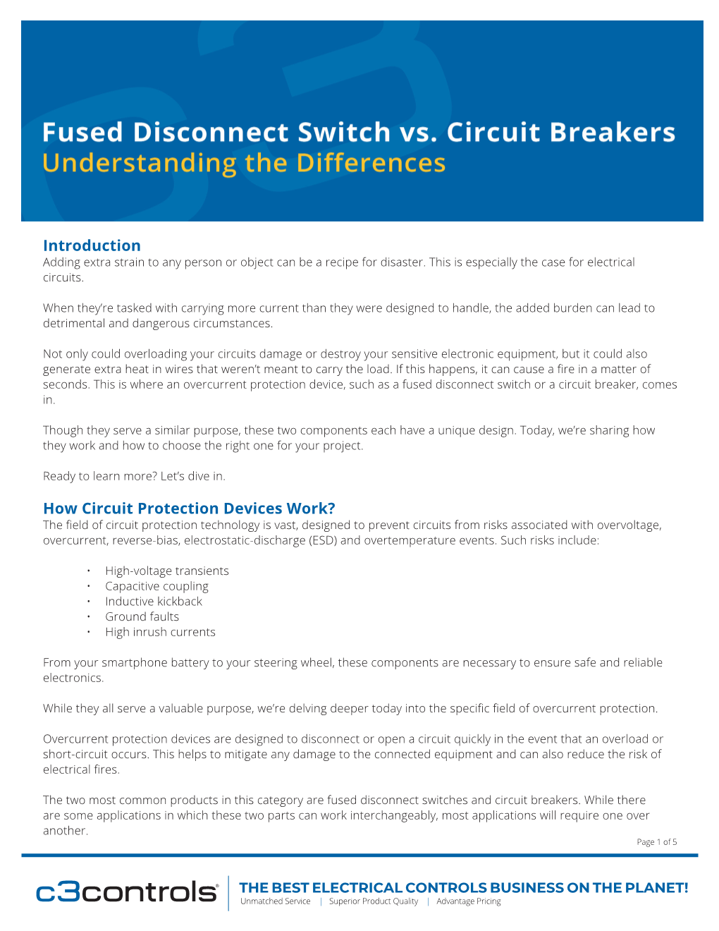 Introduction How Circuit Protection Devices Work?