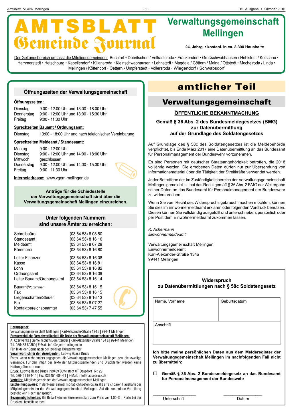 Amtsblatt Vgem