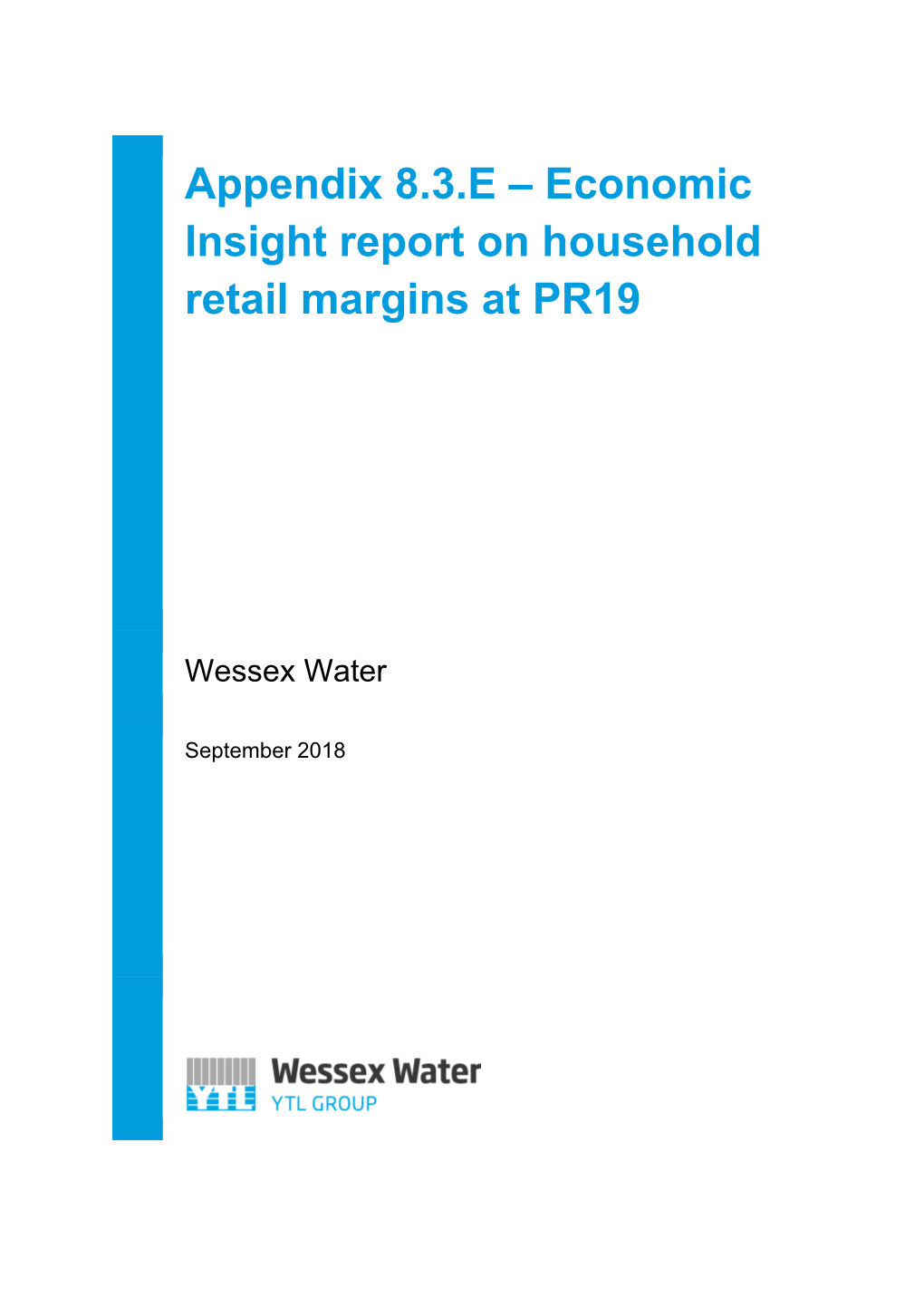 Economic Insight Report on Household Retail Margins at PR19