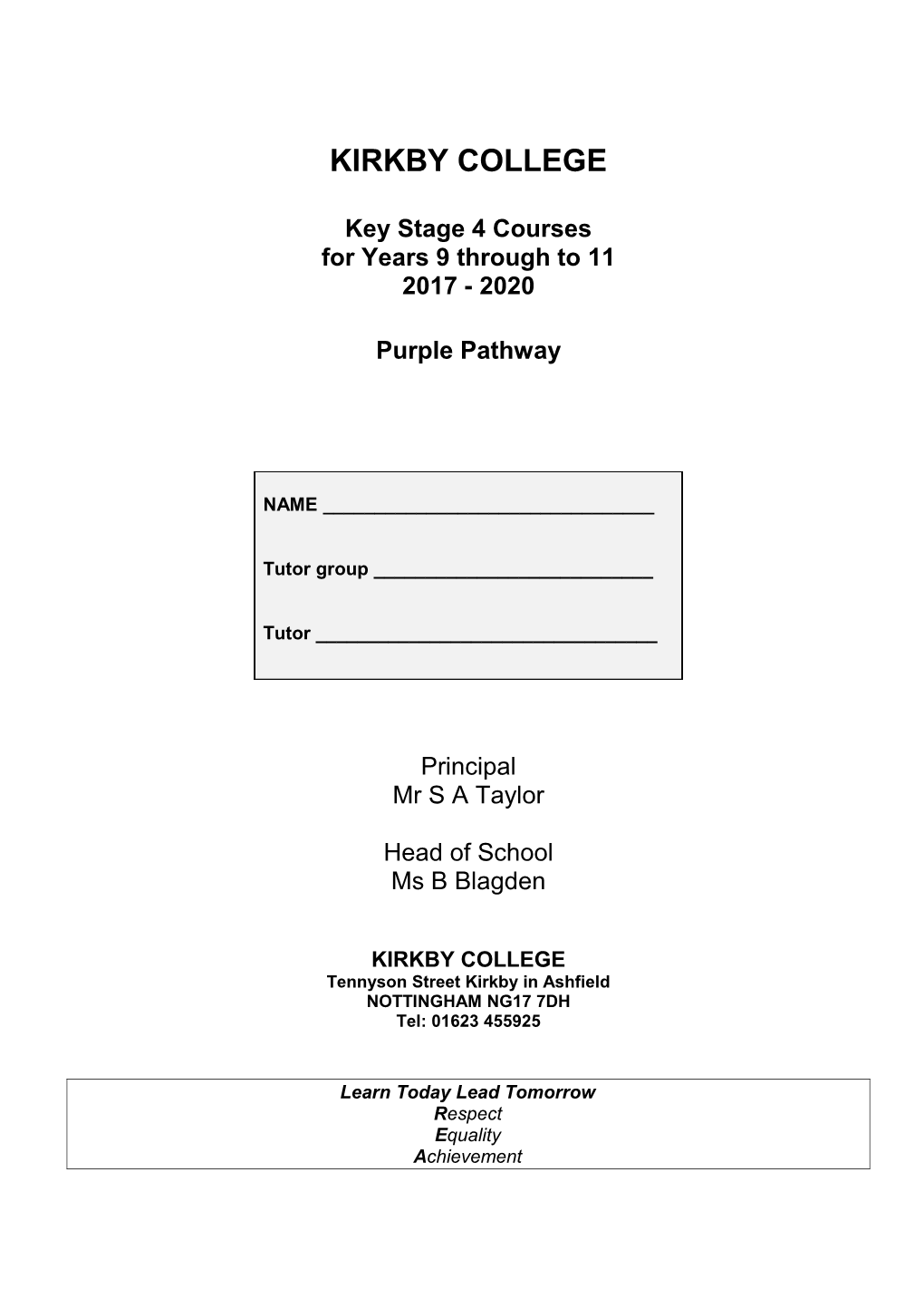 Key Stage 4 Courses