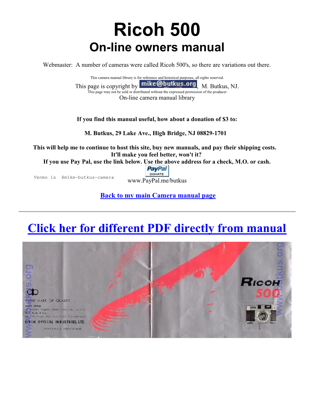 Ricoh 500 On-Line Owners Manual